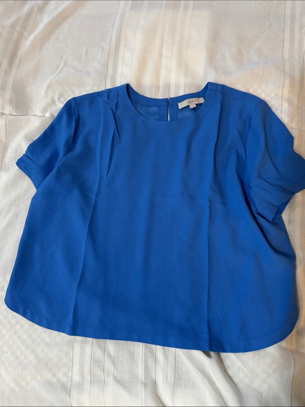 LOFT Bright Blue Short Sleeve Blouse